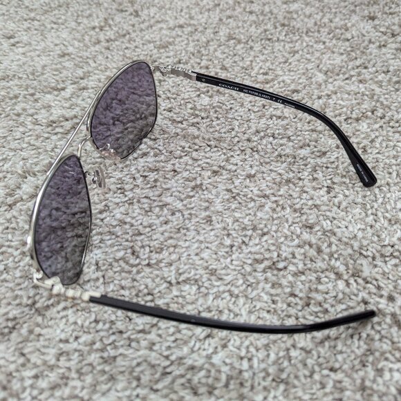 Coach Women's Aviator Sunglasses HC7072B Black Silver L - Picture 8 of 14